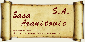 Saša Aranitović vizit kartica